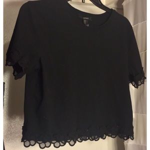 Black Floral Crop Top